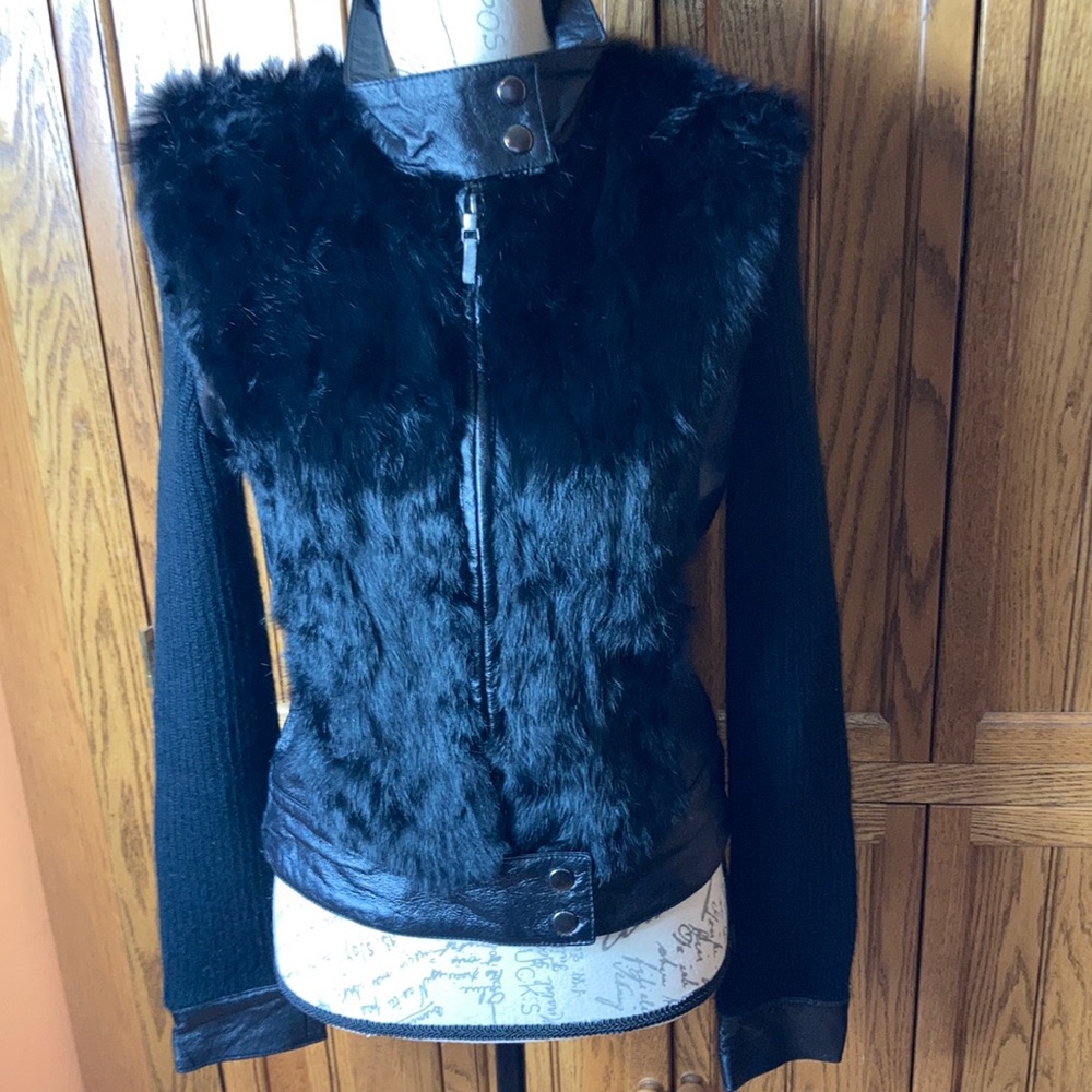 Jennifer J leather and fur jacket